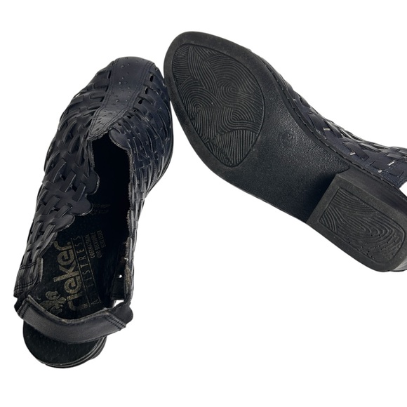 Rieker Antistress Navy Blue Basket Weave Slingback Sandals Size 39 US 8 - Picture 5 of 5